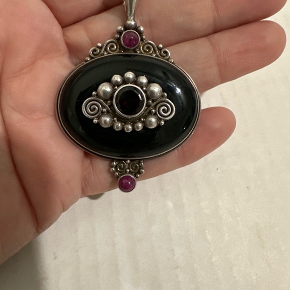 Vintage Signed Sajen Large Silver Pendant - Picture 2 of 5